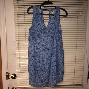 blue and white floral dress